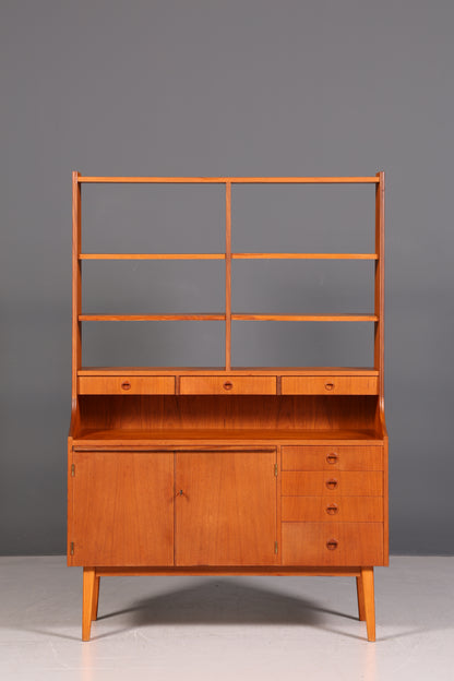 Wunderschönes Mid Century Regal Danish Design Vintage Schrank Bücherregal Highboard Retro 60er Massiv Holz Skandinavisch