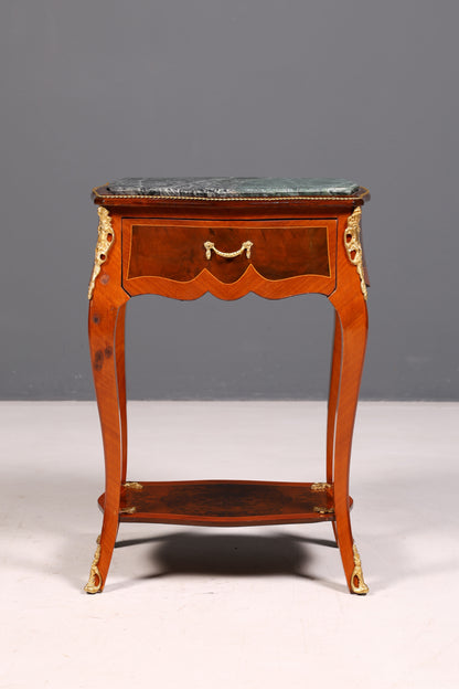 Traumhafter Louis XV Beistelltisch Barock Stil Ablagetisch Marmor Kommode Telefontisch