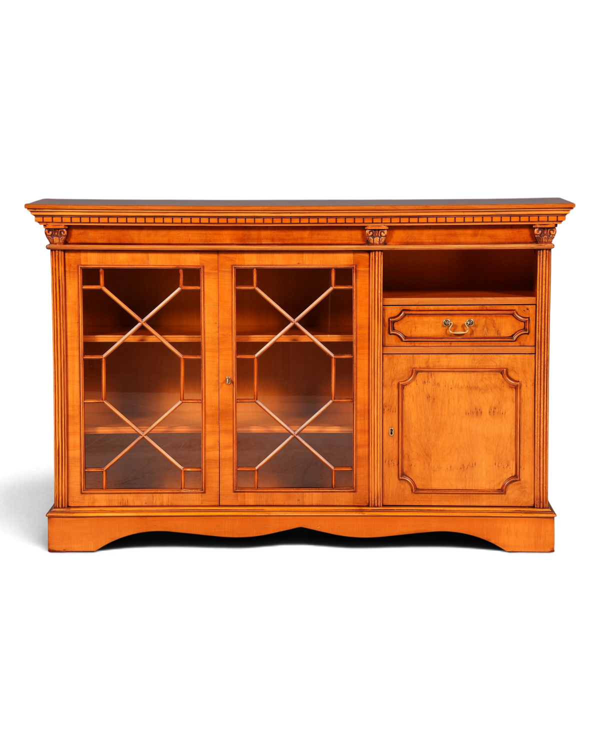 Hauptstadt Möblerei Anrichte aus Holz mit Glasvitrine, Schublade und Schrankfach im klassischen Stil