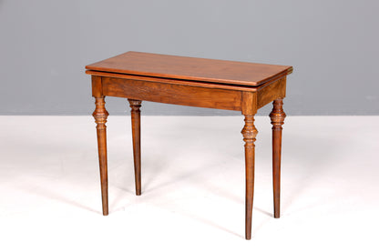 Dreamlike Gründerzeit-era table, fold-out console table, dining table, real wood, antique, game table, kitchen table