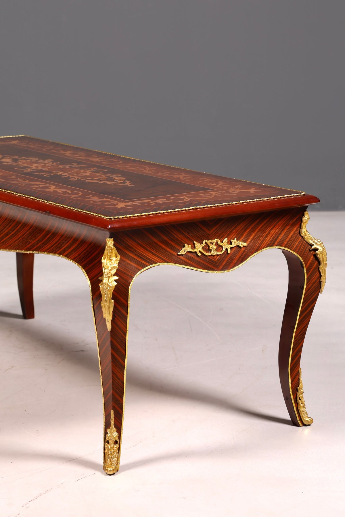 Traumhafter Barock Stil Couchtisch Intarsien Antik Messing Wohnzimmer Tisch Ablage