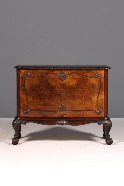 Beautiful Chippendale cabinet, Baroque-style folding cabinet, chest of drawers, antique solid wood