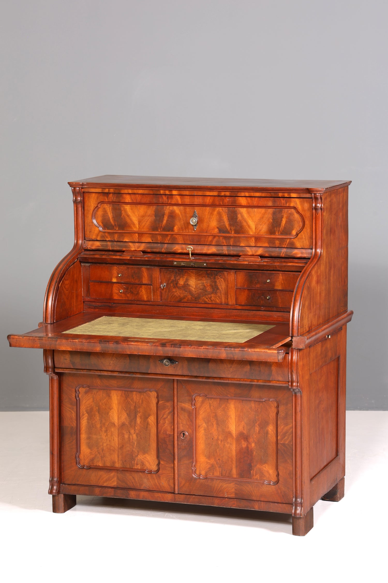 Beeindruckender Louis Philippe Sekretär Antik Rollladen Sekretär Nussbaum Schreibtisch Aufsatzsekretär