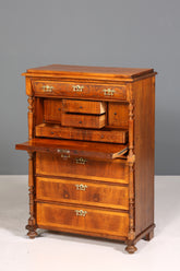 Edler Gründerzeit Sekretär Vertiko Highboard Louis Philippe Kommode um 1880