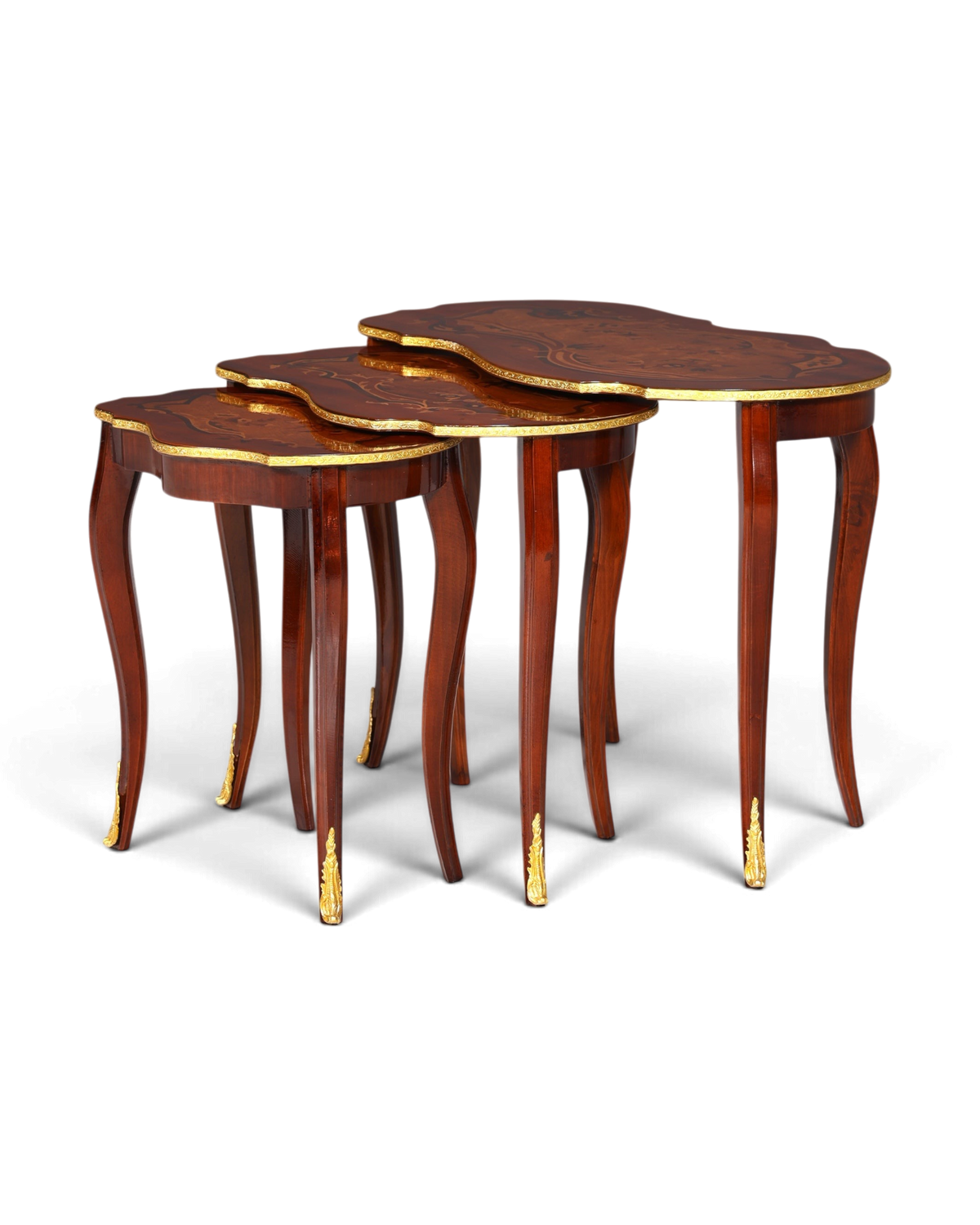 Traumhaftes Beistelltisch Set 3er Satz Barock Antik Barock Stil Tisch Set