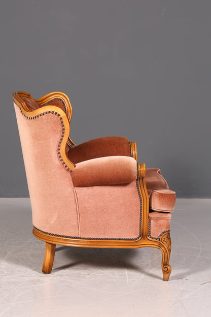 Chippendale Armchair Baroque Style Velvet Fabric Armchair Rococo Antique 4 of 4