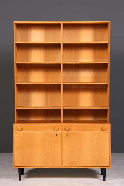 F895 Finish Traumhaftes Mid Century Regal echt Holz Schrank Danish Design Retro Kommode Vintage Bücherregal 60er Jahre