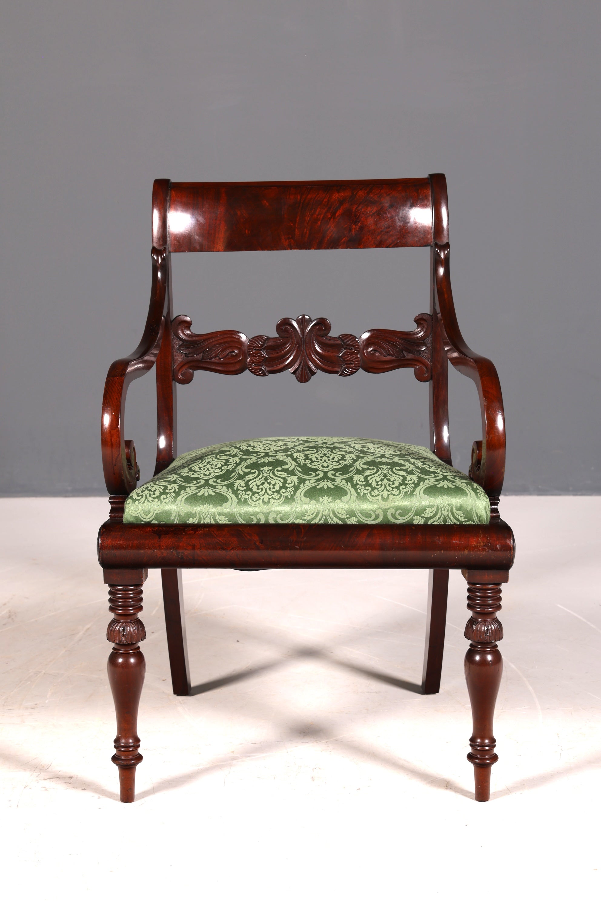 Wunderschöner Englischer Stuhl UK Küchenstuhl Antik Mahagoni Sekretär Stuhl Polsterstuhl 2 von 2