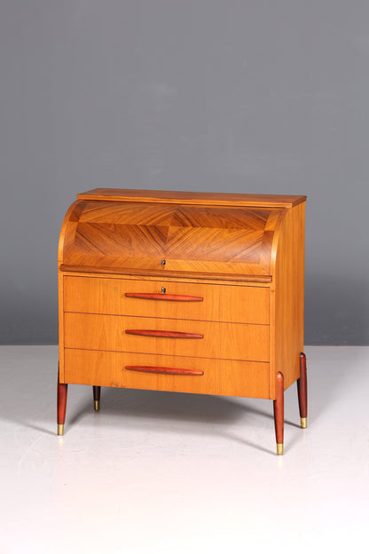 Schlichter Mid Century Rollladen Sekretär von Bröderna Gustafssons Büro Schrank Schreibkommode 60s Schreibmöbel