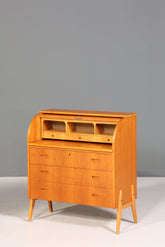 Wunderschöner Mid Century Rollladen Sekretär Danish Design Teak Holz Schreibkommode 60er Jahre
