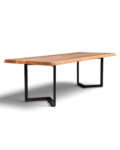 Traumhafter Nussbaum Tisch 260cm-95cm Esszimmer Tisch Baumkanten Platte Massiv Holz Küchentisch