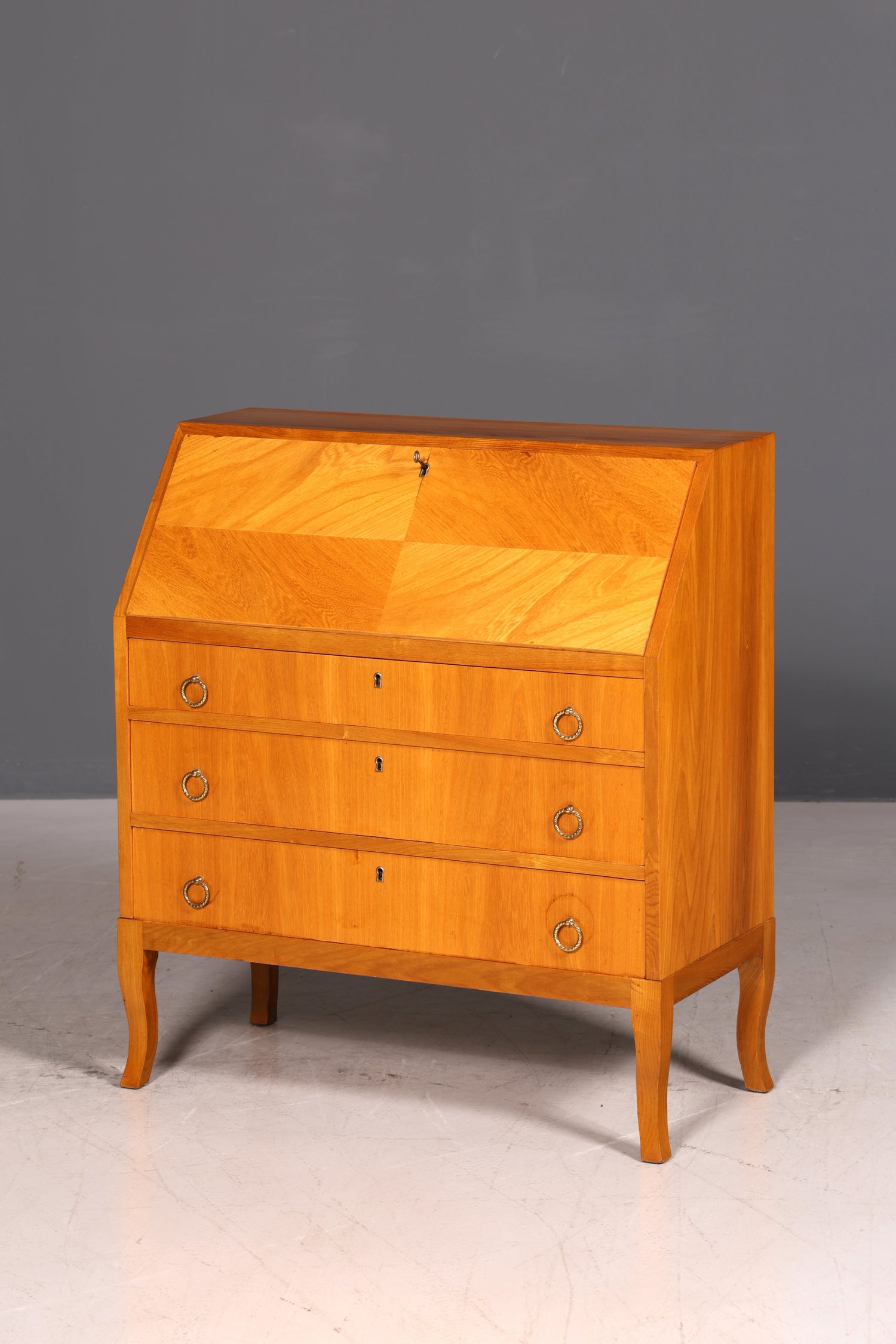 G677 Finish cm Schlichter Mid Century Sekretär Vintage Schreibmöbel echt Holz Kommode Office Secretary (Kopie)