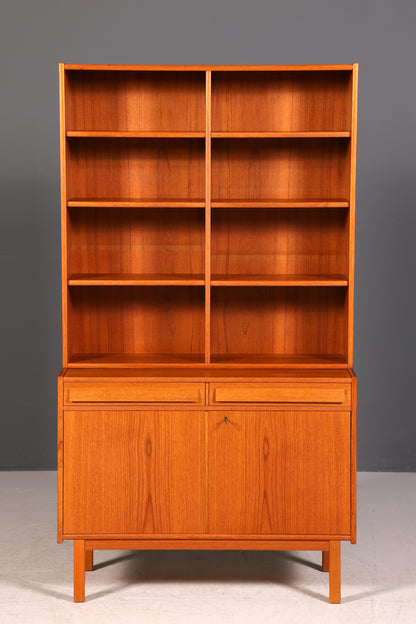 G062 Finish Traumhaftes Mid Century Regal echt Holz Schrank Danish Design Retro Kommode Vintage Bücherregal 60er Jahre