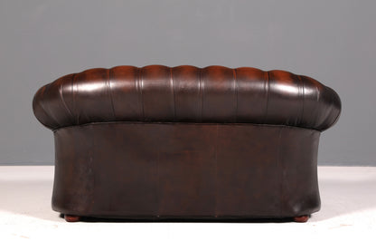Wunderschöne Original Chesterfield Centurion 2-Sitzer Couch Echt Leder Sofa Englisch UK Antik Vintage