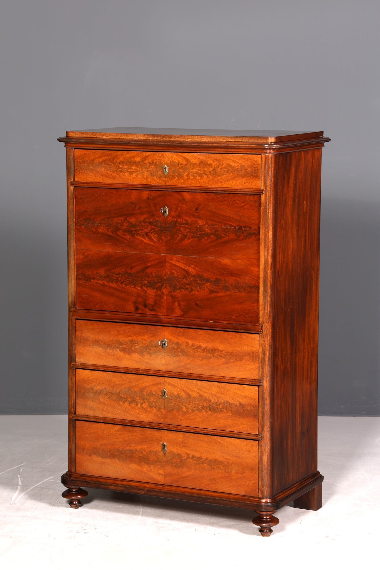 Stilvoller Louis Philippe Sekretär Vertiko Gründerzeit Kommode Chiffoniere Schubladenkommode