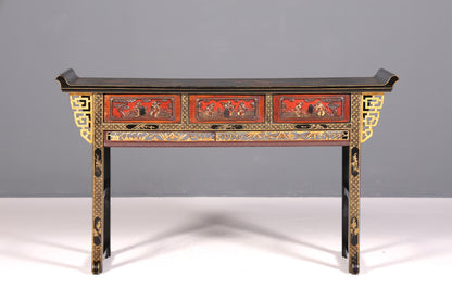 Wunderschöner Chinesische Konsole Altartisch China Tisch mit Asiatischen Motiven Ablagetisch Asia Antik