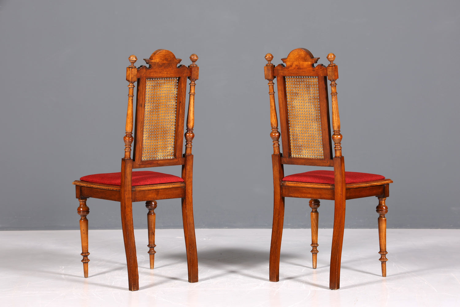 2x Traumhafte Gründerzeit Stühle Antik Korbgeflecht Stuhl Set Antik Wiener Geflecht Küchenstuhl