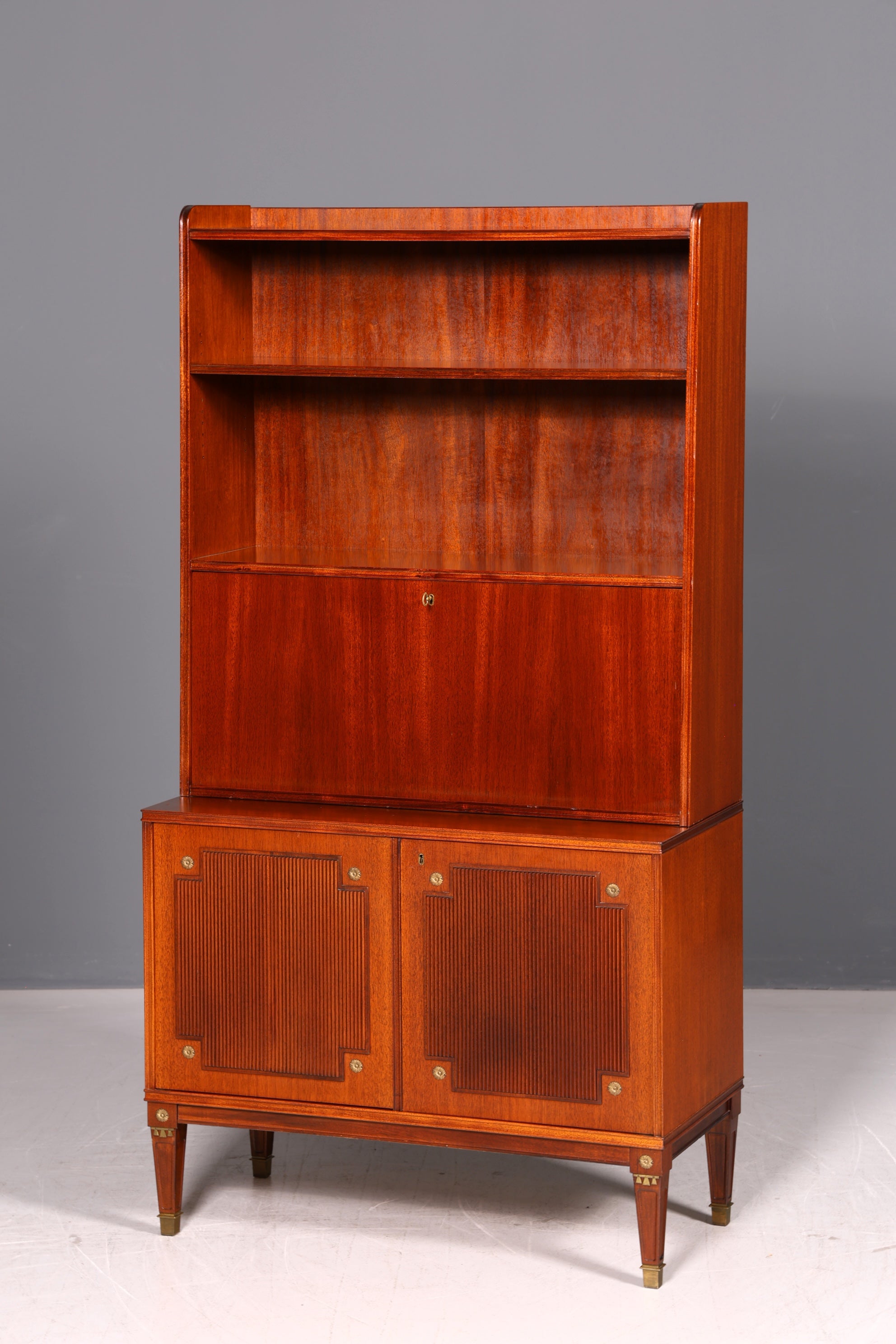 Wunderschöner Sekretär im Gustavianischen Stil Regal Bücherregal Schrank Highboard Vintage Echt Holz Antik