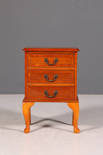 Wunderschöner Englischer Nachttisch Kommode Kirschholz 3 Schubladen Queen Anne Beistelltisch Antik Stil Vintage