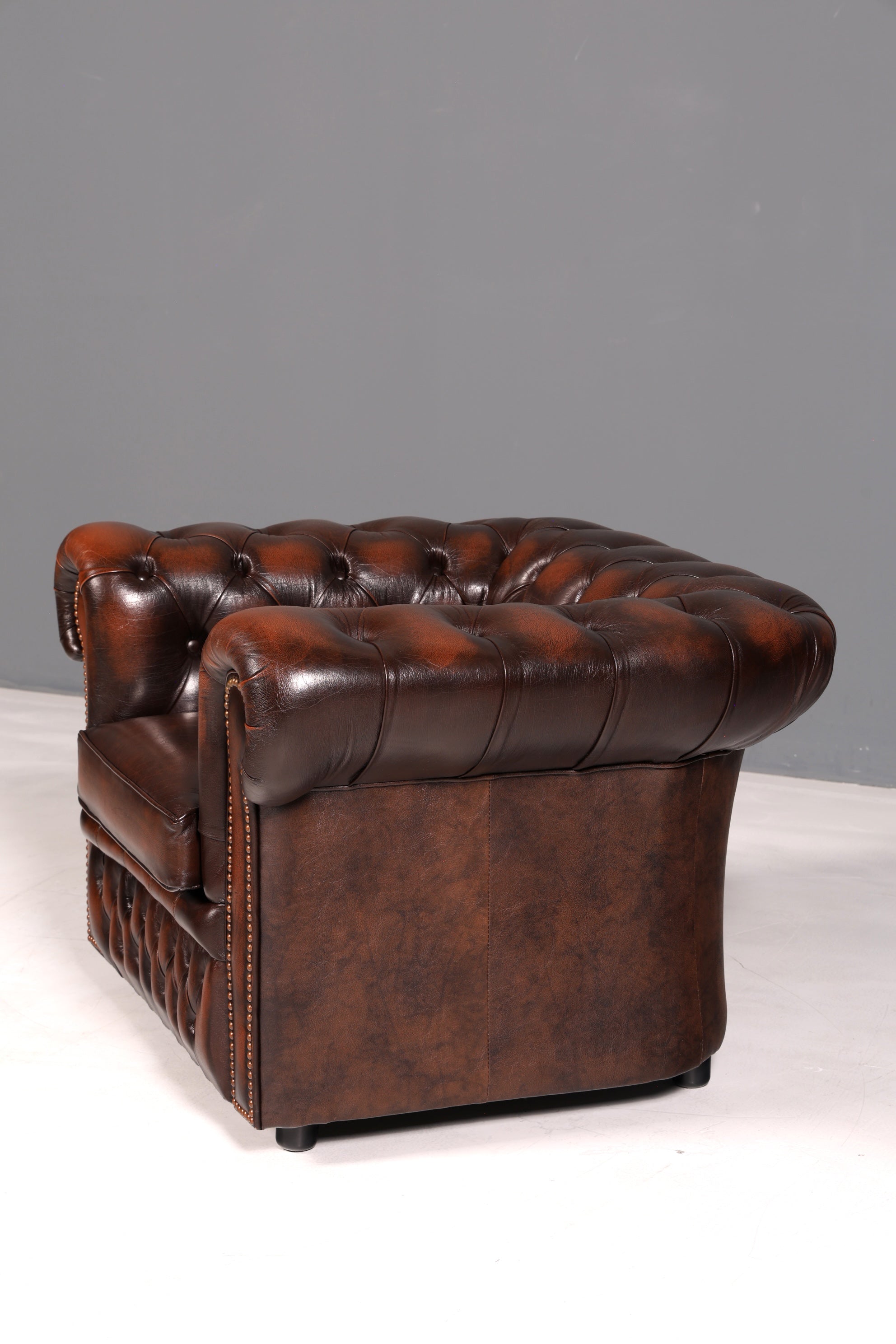 Elegant Original Centurion Chesterfield Armchair from England, English Wingback Armchair, Gentleman’s Armchair, Leather Armchair