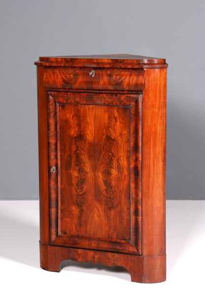 Beautiful Biedermeier corner cabinet, antique mahogany, circa 1860