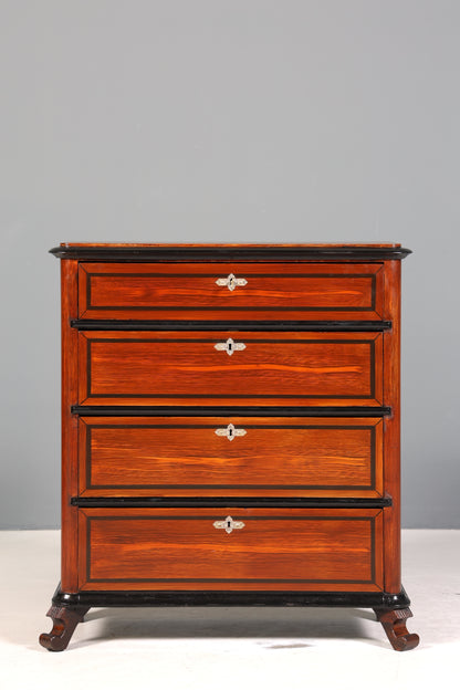 Edle Louis Philippe Kommode um 1880 Biedermeier Antik Mahagoni Sideboard Schubladen Kommode