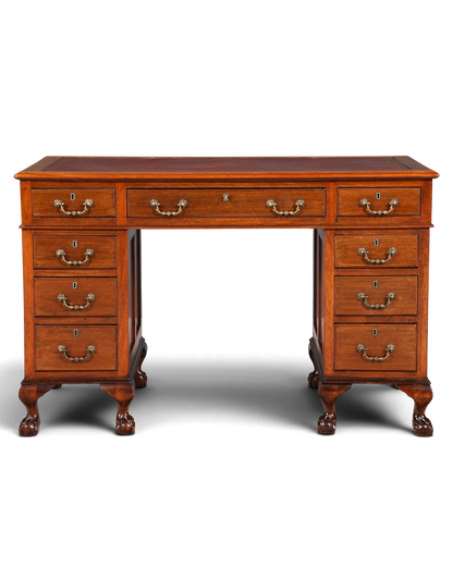 G362 Finish Wunderschöner Englischer Schreibtisch echt Lederauflage Bürotisch Antik Stil Office Desk (Kopie 2)