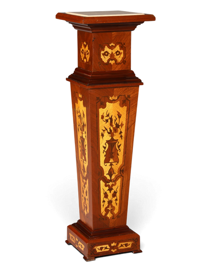 Wunderschöne Barock Stil Säule Louis XV Blumensäule Naturstein Marmor Intarsien Ablage Tisch