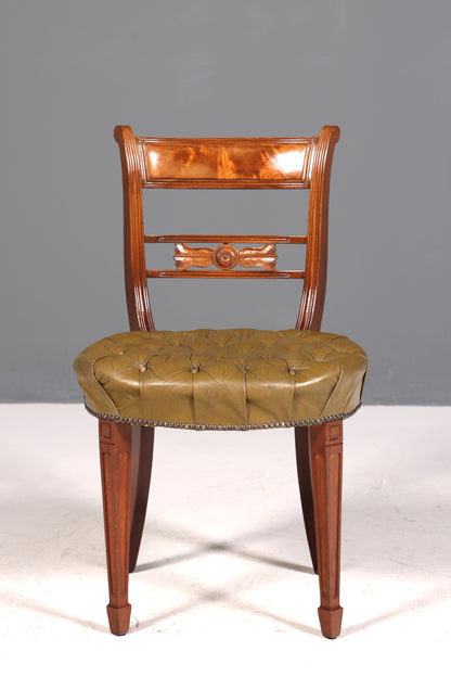 Wunderschöner Chesterfield Stuhl Anno Dom Sekretär Stuhl Englisch echt Leder Küchenstuhl 4 von 4