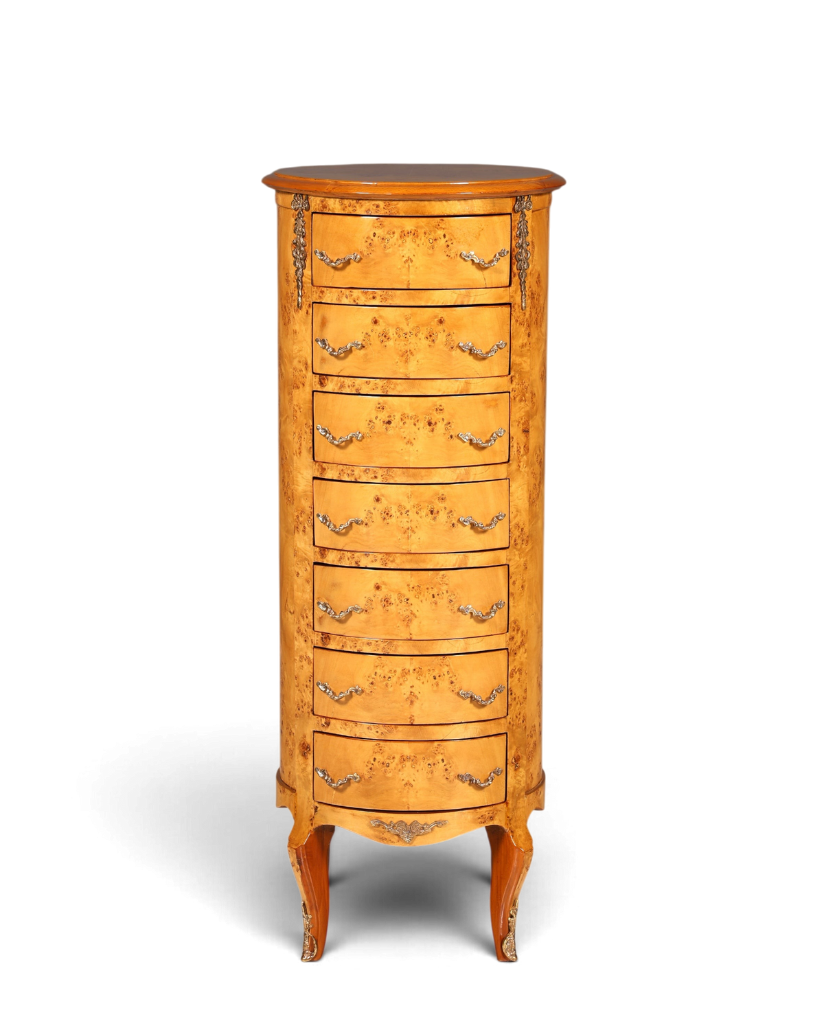 Traumhafte Barock Stil Kommode Antik Stil Louis XV Vertiko Birke Highboard Schubladenkommode