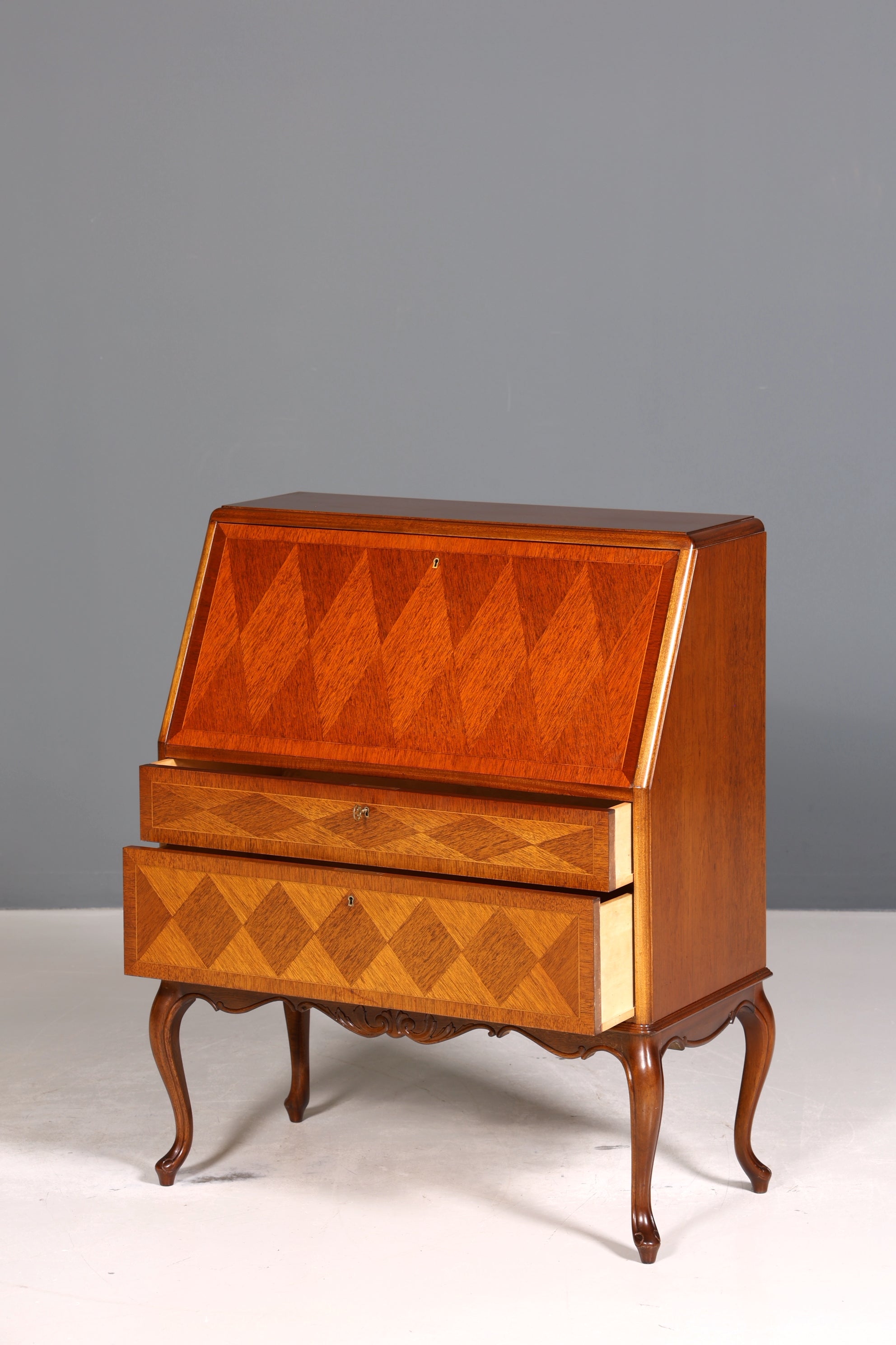 Edler Sekretär Chippendale Stil Antik um 1940 Büro Barock Stil Kommode Schreibkommode