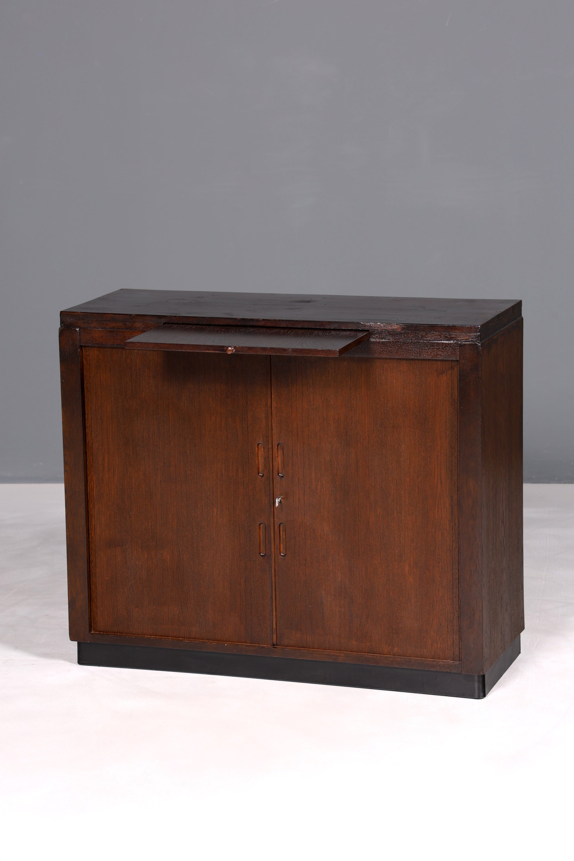 F897 Finish cm Schlichter Mid Century Rollladenschrank Bauhaus Apothekerschrank Art Deco Büro Aktenschrank