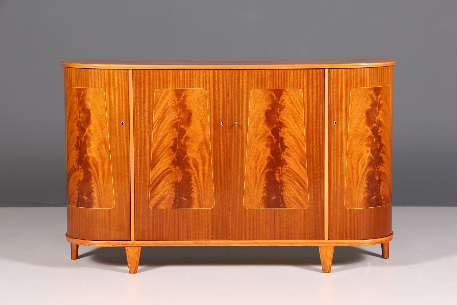 Traumhafter geschwungener Schrank Antik Sideboard Highboard um 1950 Aktenschrank Barock Stil