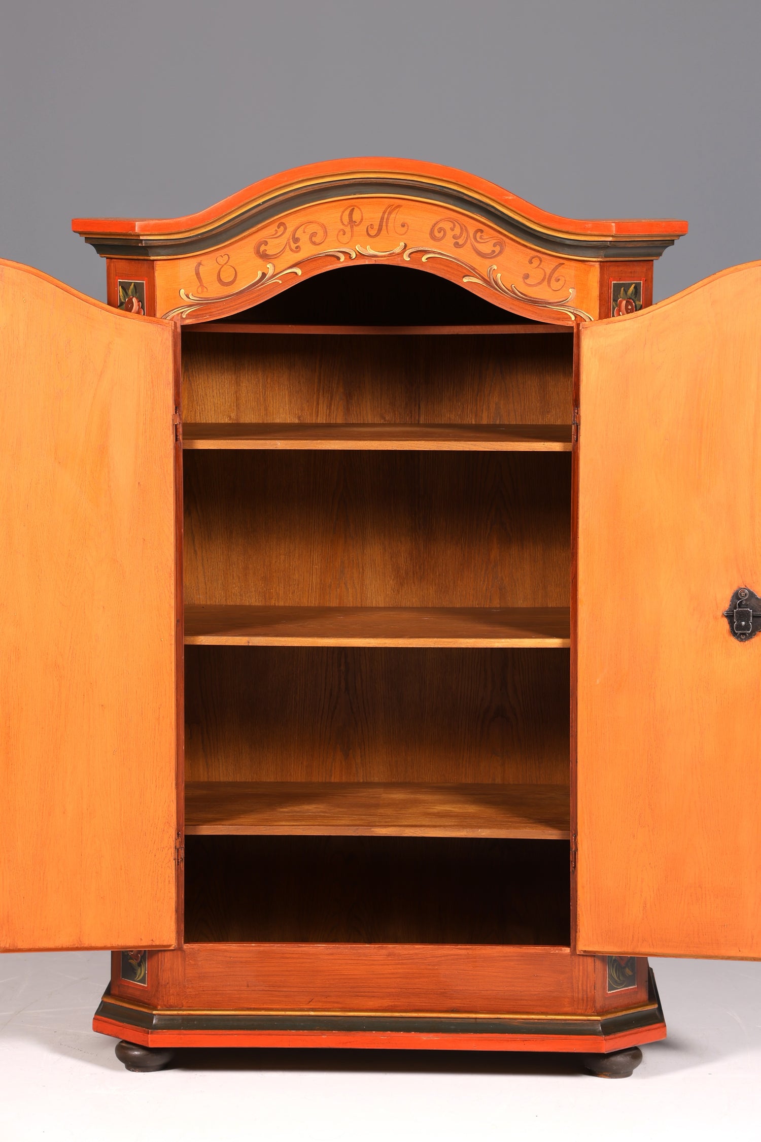 Wunderschöner Schrank Antiken Dielenschrank Kleiderschrank Landhaus Stil Wäscheschrank Malerei Bauernschrank