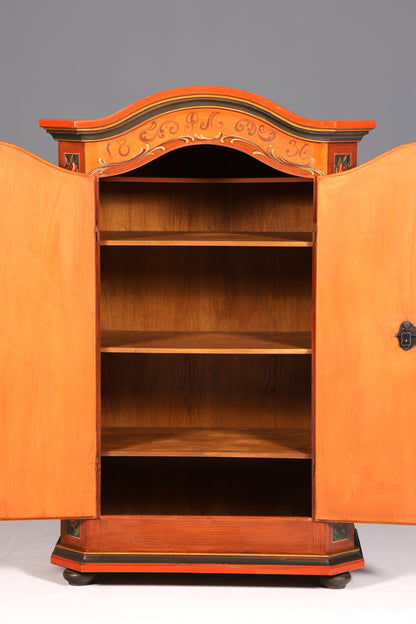 Wunderschöner Schrank Antiken Dielenschrank Kleiderschrank Landhaus Stil Wäscheschrank Malerei Bauernschrank