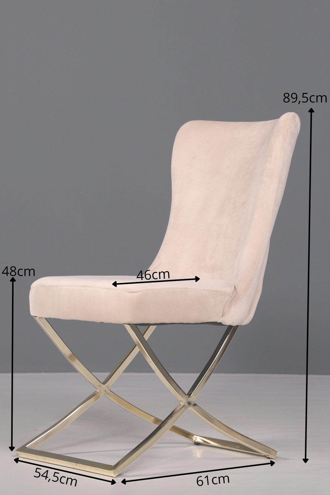 Edler Chesterfield Esszimmerstuhl &quot;Valencia&quot; in Beige Gold