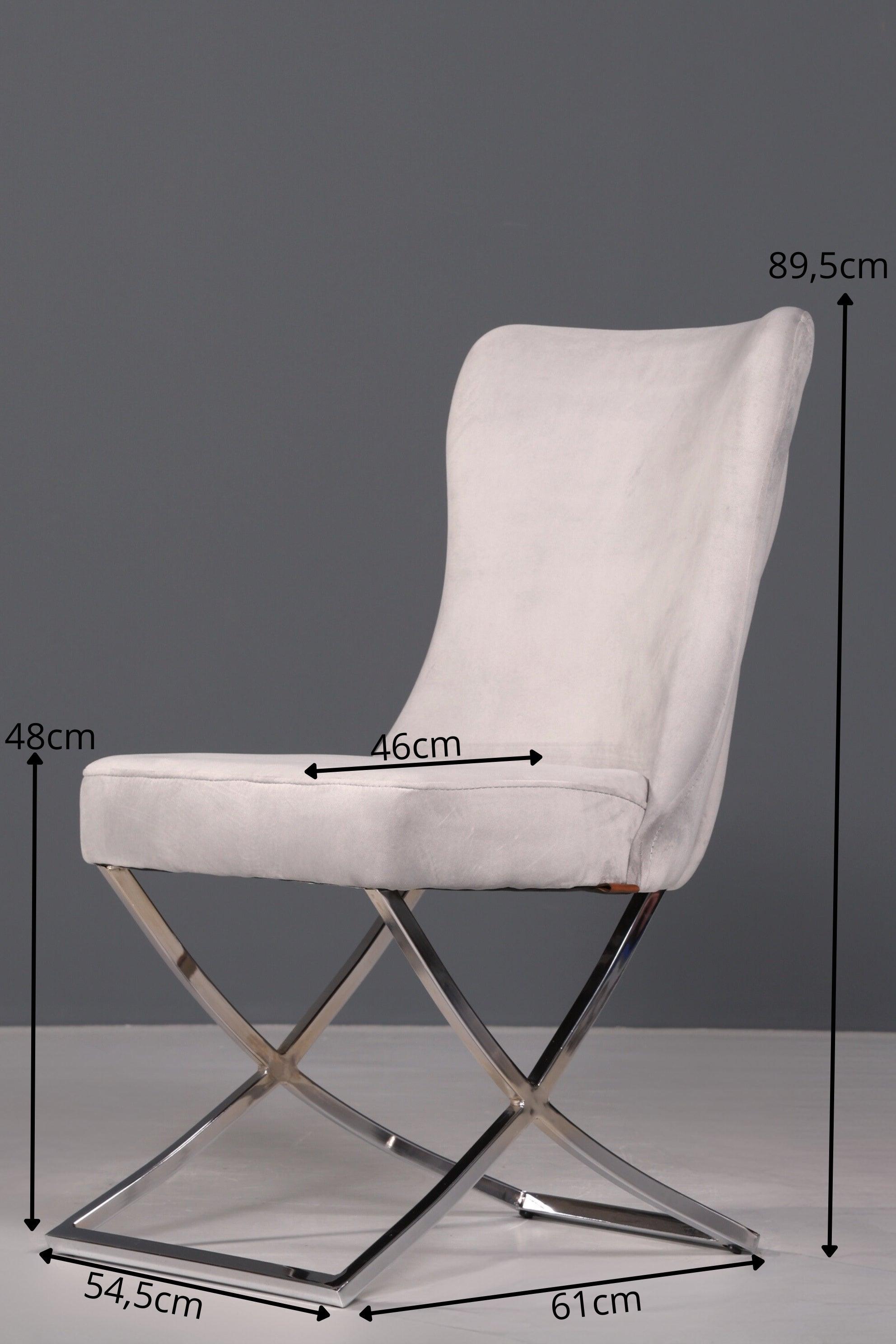 Edler Chesterfield Esszimmerstuhl &quot;Valencia&quot; in Grau