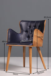 Wunderschöner Stuhl "León Blue" im Chesterfield Stil Armlehnstuhl Esszimmerstuhl Küchenstuhl Bürostuhl