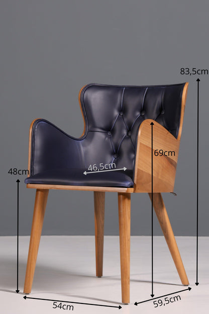 Wunderschöner Stuhl &quot;León Blue&quot; im Chesterfield Stil Armlehnstuhl Esszimmerstuhl Küchenstuhl Bürostuhl