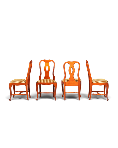 4x Wunderschöne Chippendale Stühle Barock Stil Stuhlset Polsterstuhl Set Englisch Küchenstühle Esszimmer Stühle
