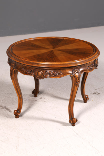 Wunderschöner Chippendale Couchtisch Barock Stil Rund Beistelltisch Ablagetisch Antik Sofatisch Vintage