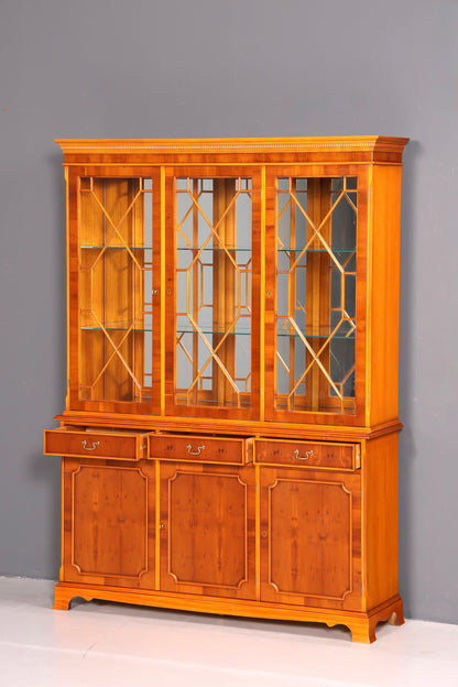 Wunderschöne Englische Vitrine Bücherschrank Buffet 60s Glasvitrine Bibliothek Regal Schrank Vintage