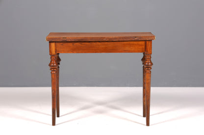 Dreamlike Gründerzeit-era table, fold-out console table, dining table, real wood, antique, game table, kitchen table