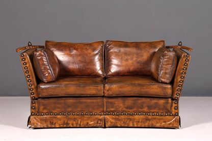 Wunderschönes Englisches Sofa im Knole Stil echt Leder Couch Englisch Polstersofa Antik Stil