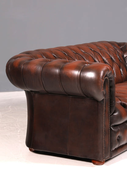 Wunderschönes Original Chesterfield Sofa 2-Sitzer Couch Englisches echt Leder Sofa UK 2 von 2