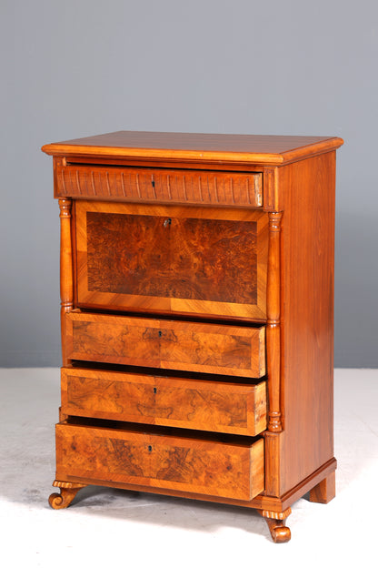 E907 Finish cm, Wunderschöner Gründerzeit Sekretär Vertiko Highboard Louis Philippe Kommode um 1880