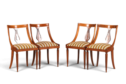 4x Edle Englische Stühle Englisch Dining Chairs Antik 60er Jahre Regency Küchenstühle Stuhlset