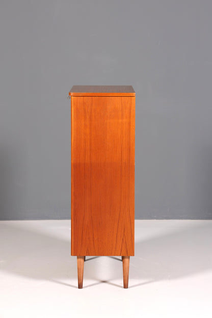 Wunderschöne Mid Century Kommode Teak Holz Vertiko Danish Design Vintage Schubladen Kommode