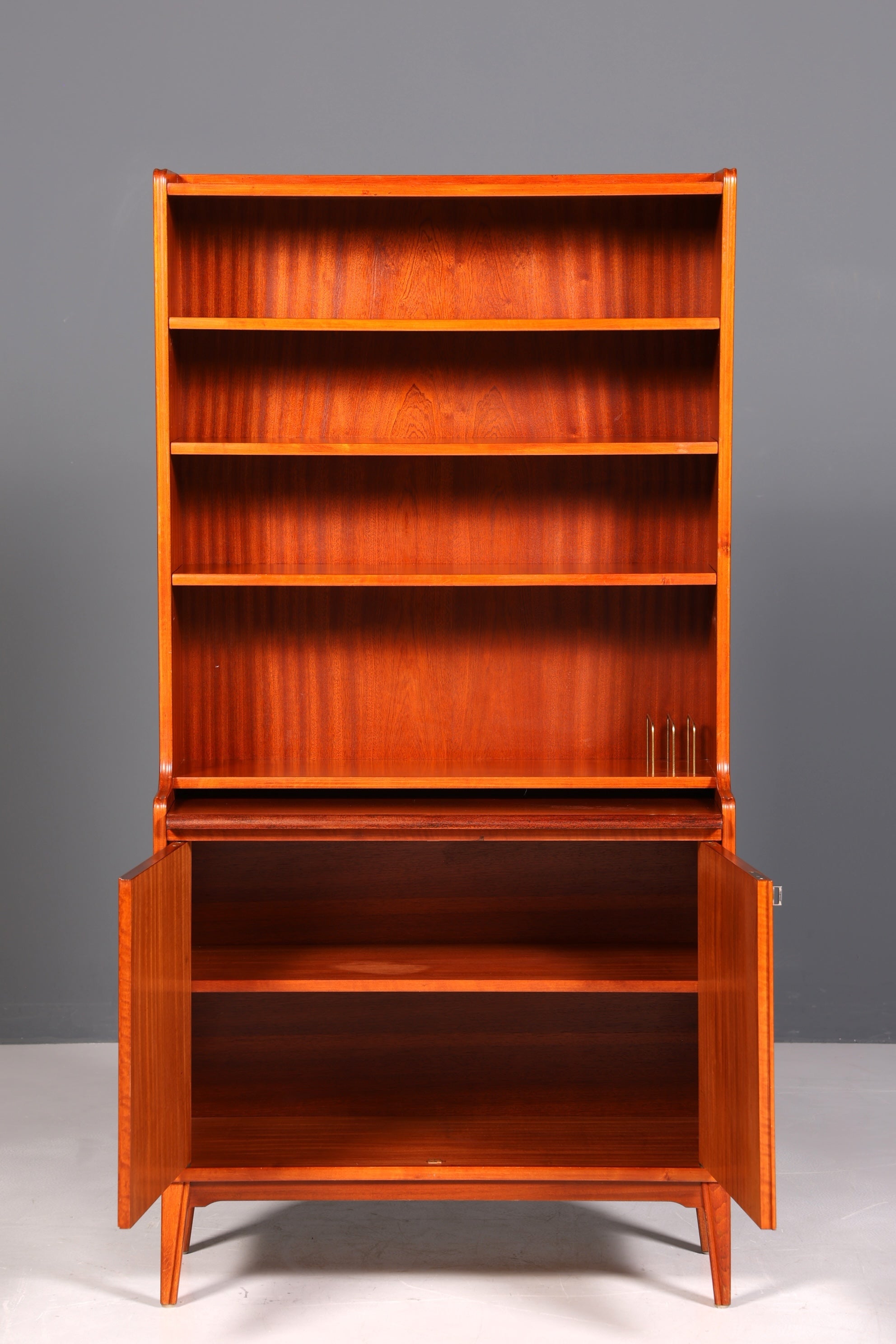 Wunderschöner Mid Century Schrank Bücherregal Vintage Sekretär Highboard Holz Regal