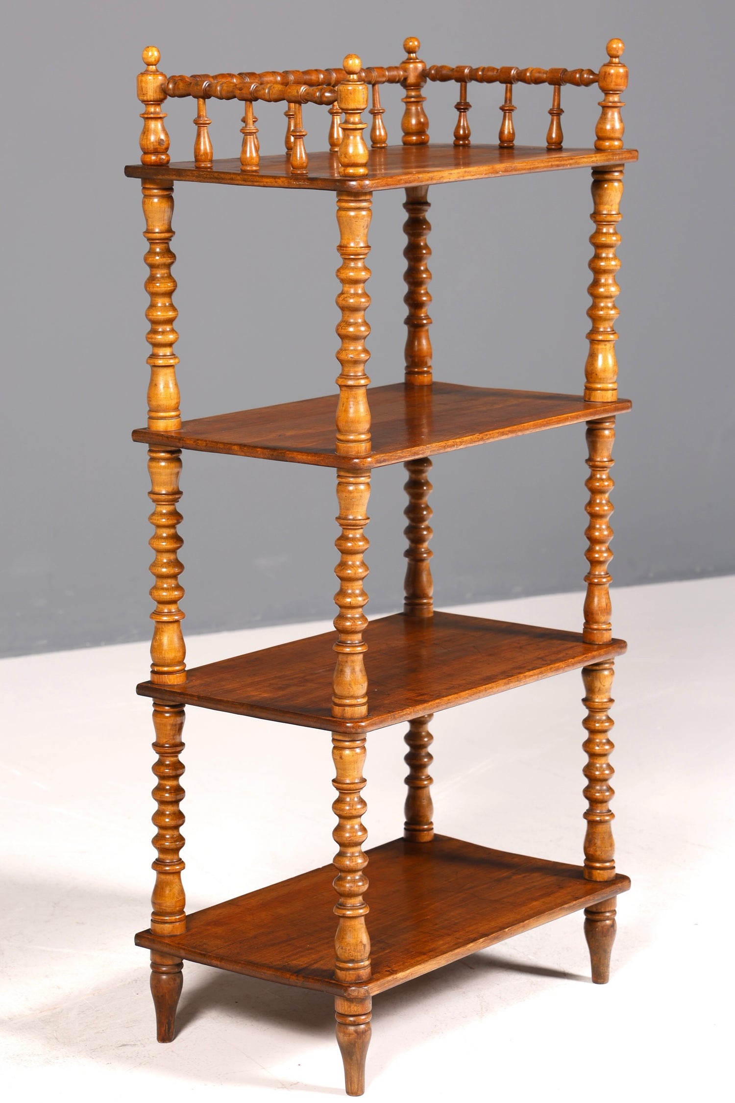 Stilvolle Gründerzeit Etagere Louis Philippe Stil Regal Bücherregal echt Holz Buchablage Bookshelf